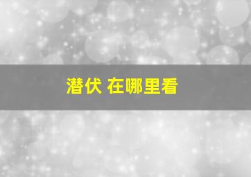 潜伏 在哪里看